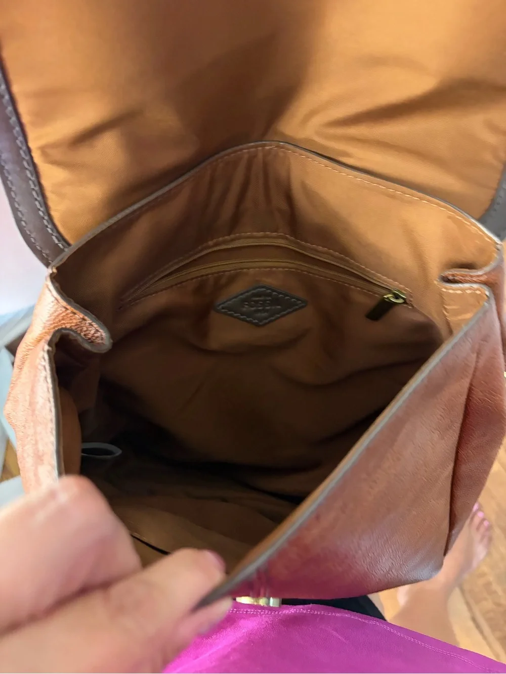 Fossil Claire Chestnut Brown Leather Backpack - Picture 6 of 11